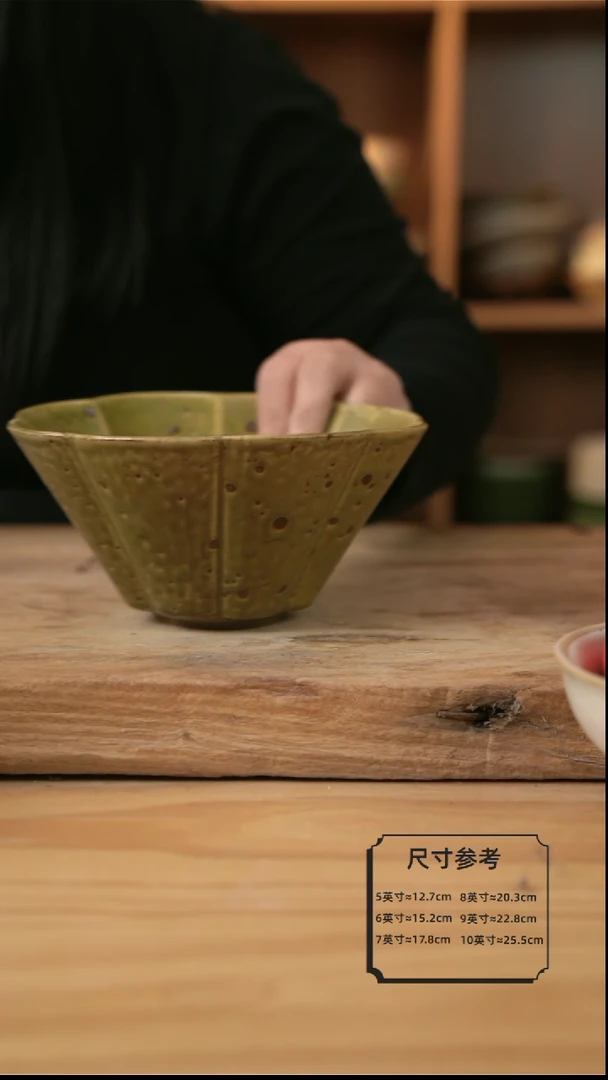 【闪购商品】O033黄点点系列的斗笠面碗