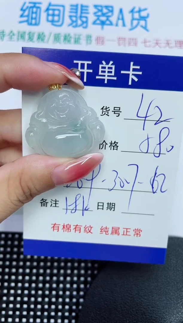 翡翠未镶嵌吊坠(赠链)42