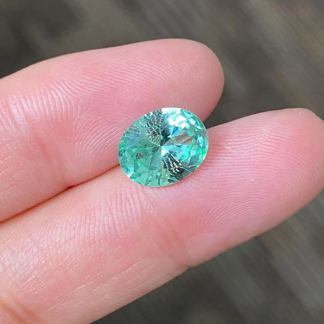培育蓝宝石培育明亮蓝宝石裸石3.35CT