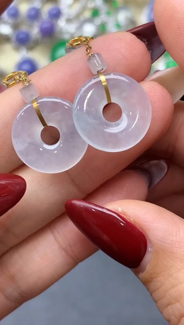 18K金镶嵌翡翠耳饰381-中国好珍宝