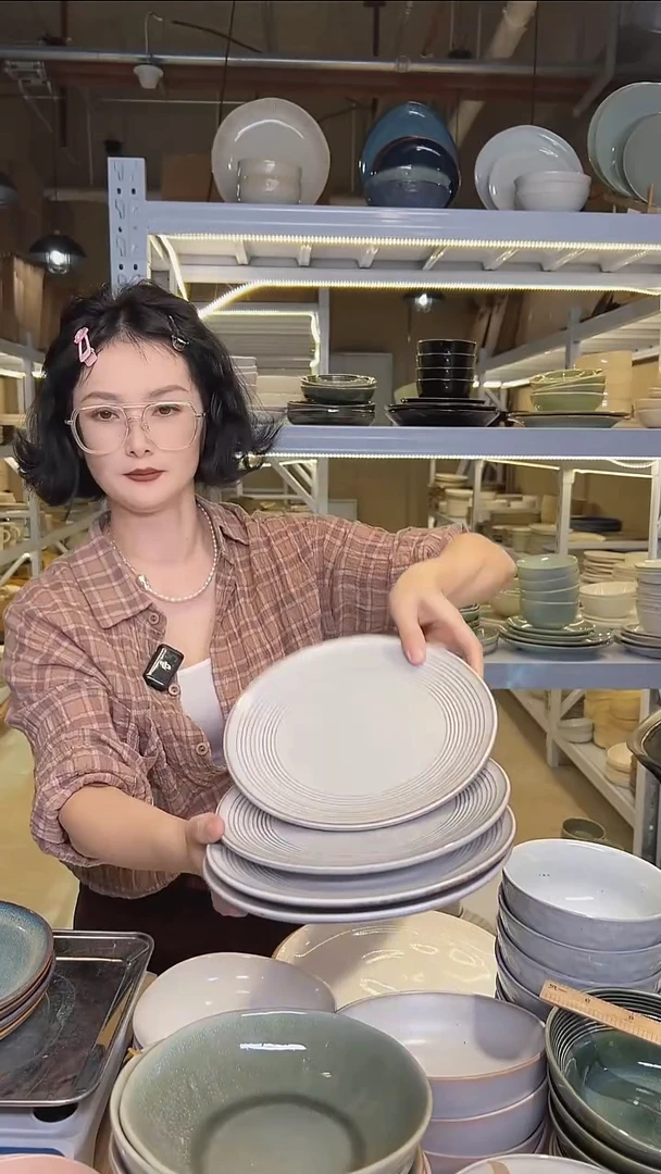 瓷158外贸尾货高温釉下彩陶瓷餐具默认微瑕