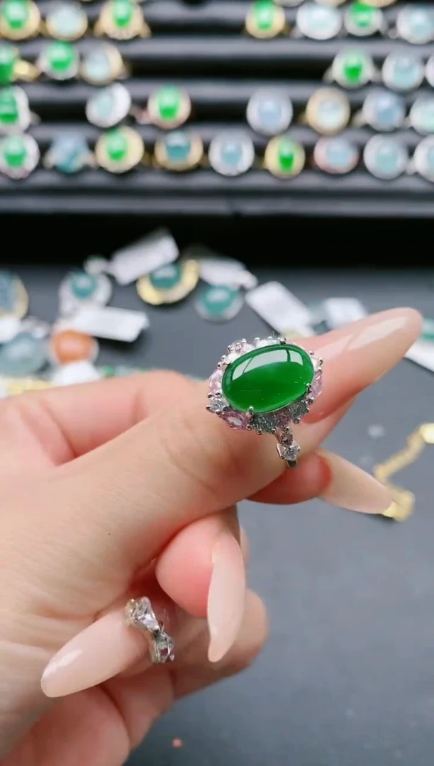 【闪购商品】翡翠戒指银S925镶嵌111111111