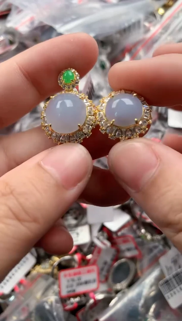 银S925镶嵌戒指翡翠10   3