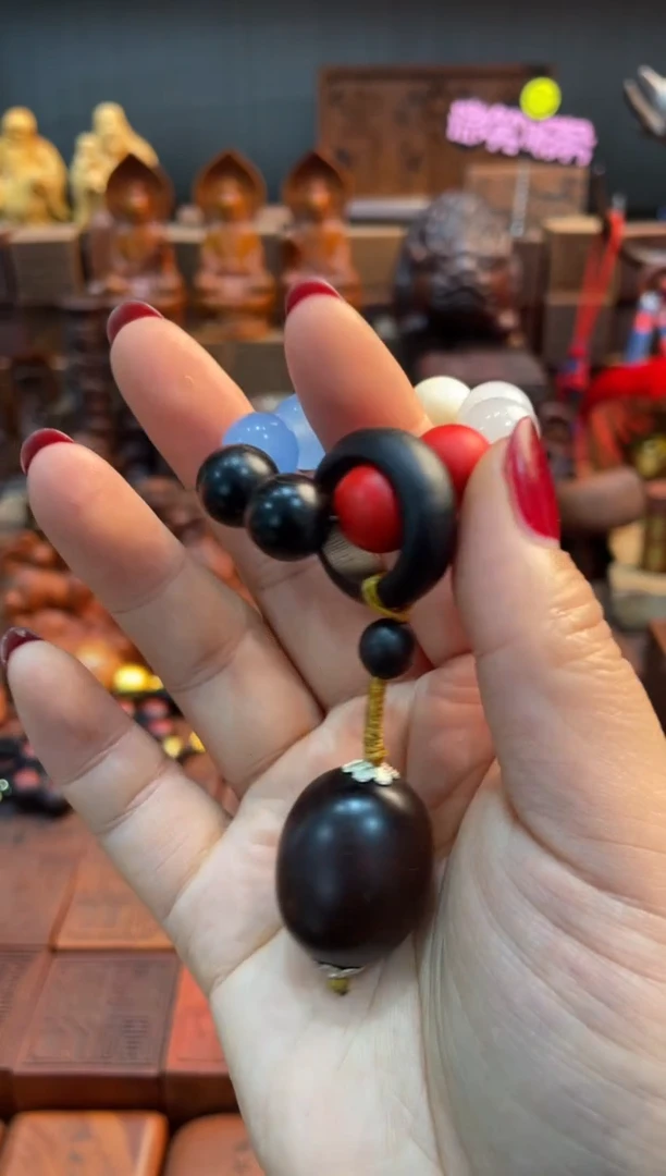 木丼*枣木五行珠手把件一物一拍