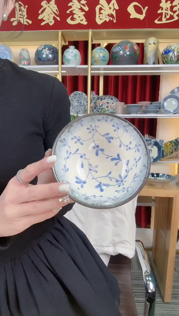 陶瓷一轮花12.5cm碗两个