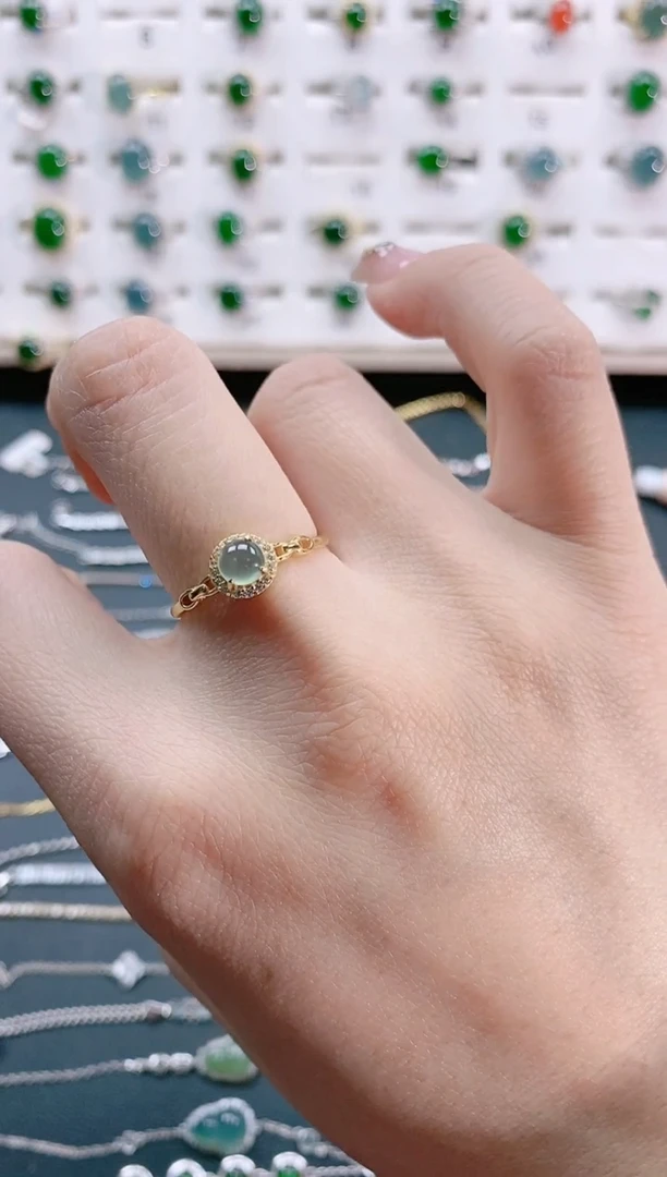 【闪购商品】翡翠戒指银S925镶嵌天然翡翠