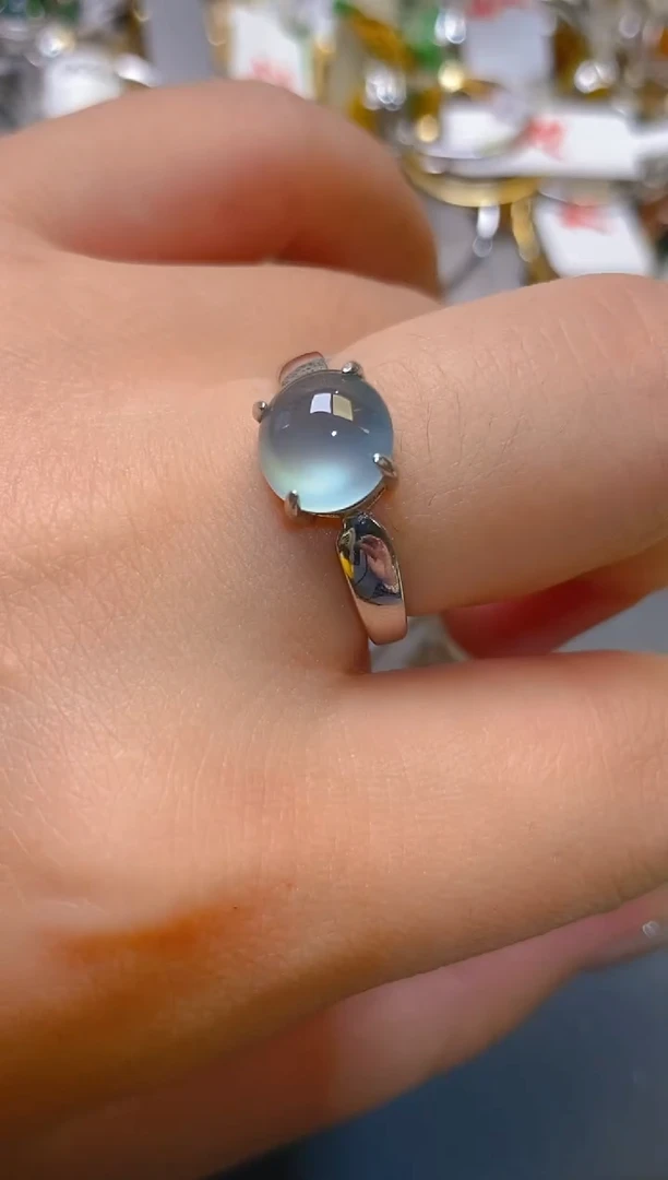 【闪购商品】翡翠耳饰银S925镶嵌天然A货翡翠1