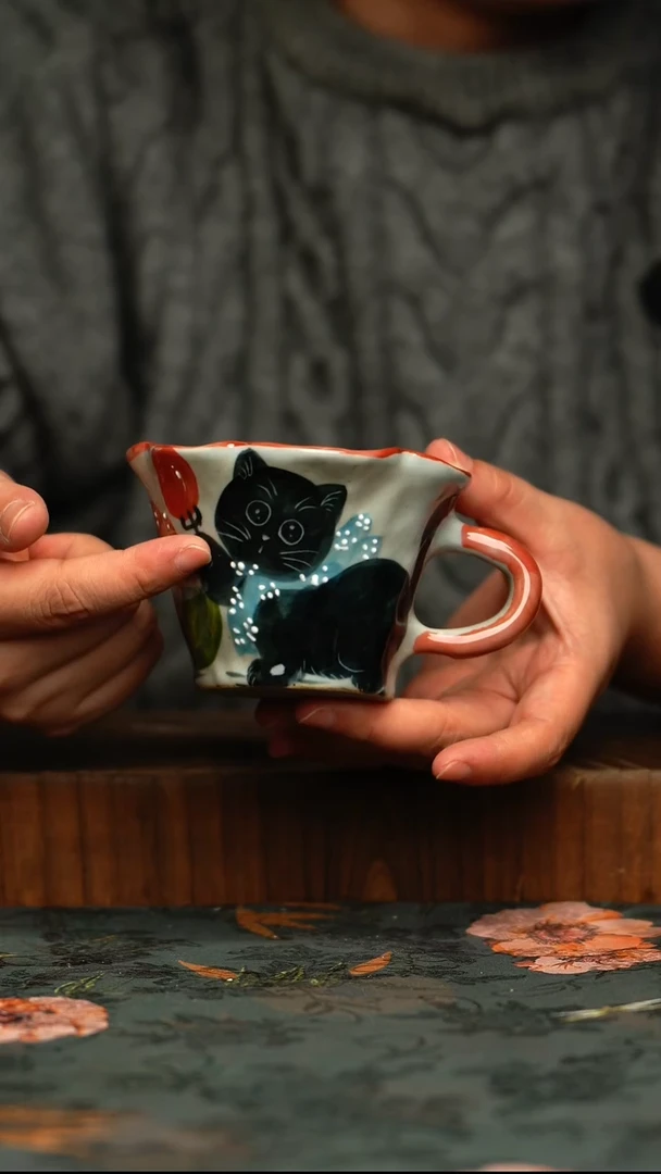 瓷片釉下彩手工手绘同款陶器