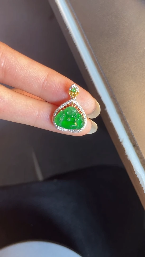 吊坠(不含链)银S925镶嵌翡翠1