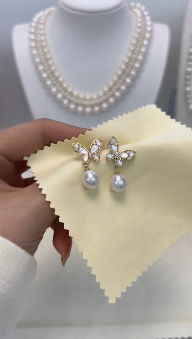 【闪购商品】淡水珍珠耳饰银S925镶嵌耳饰2