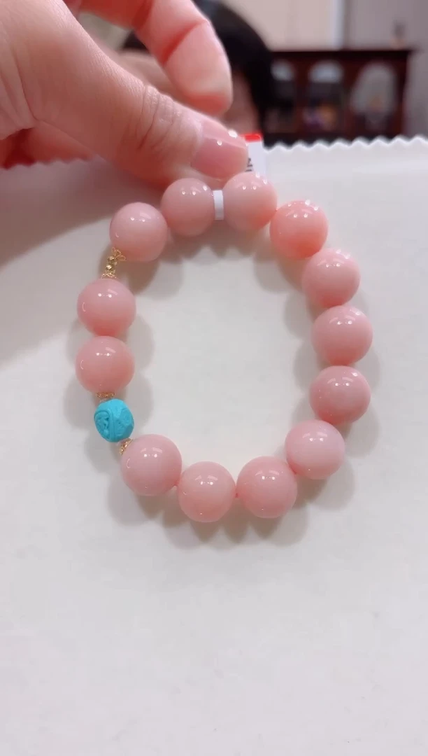 【闪购商品】蛋白石手串18K金镶嵌设计款珠串13.5