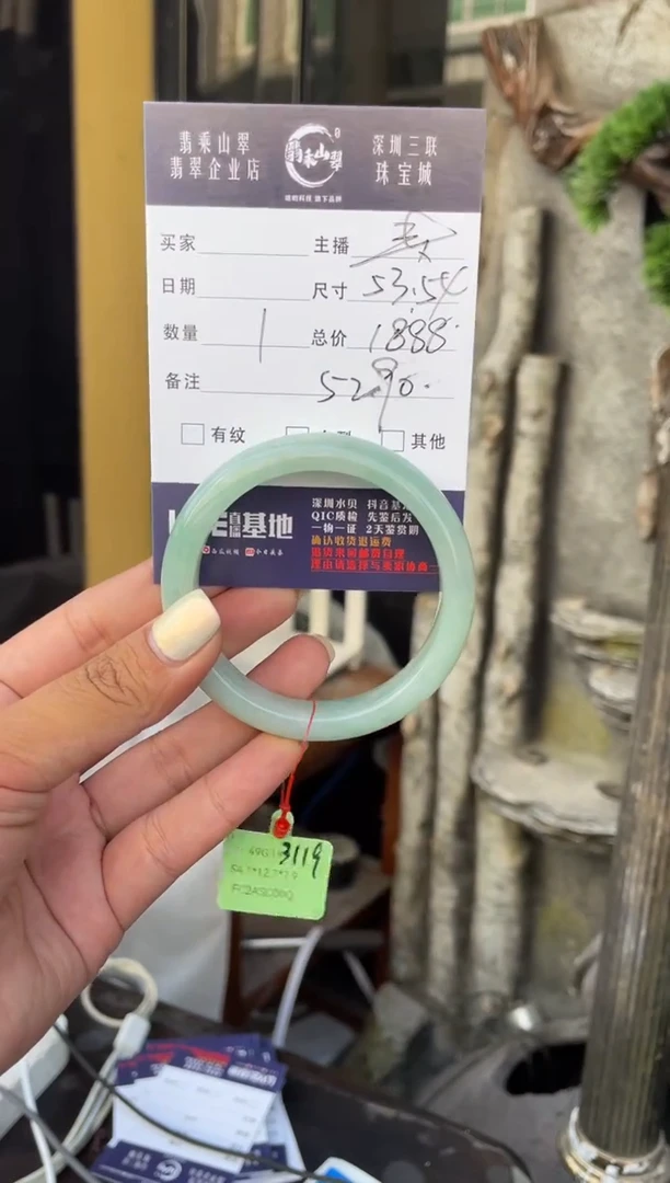 未镶嵌手镯翡翠C 54正圈 5290