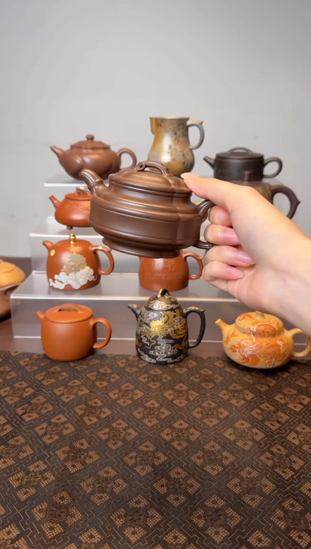 茶壶紫砂双线竹鼓