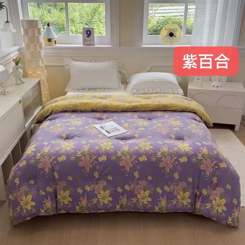 高端水洗双层纱四件套--紫百合-1