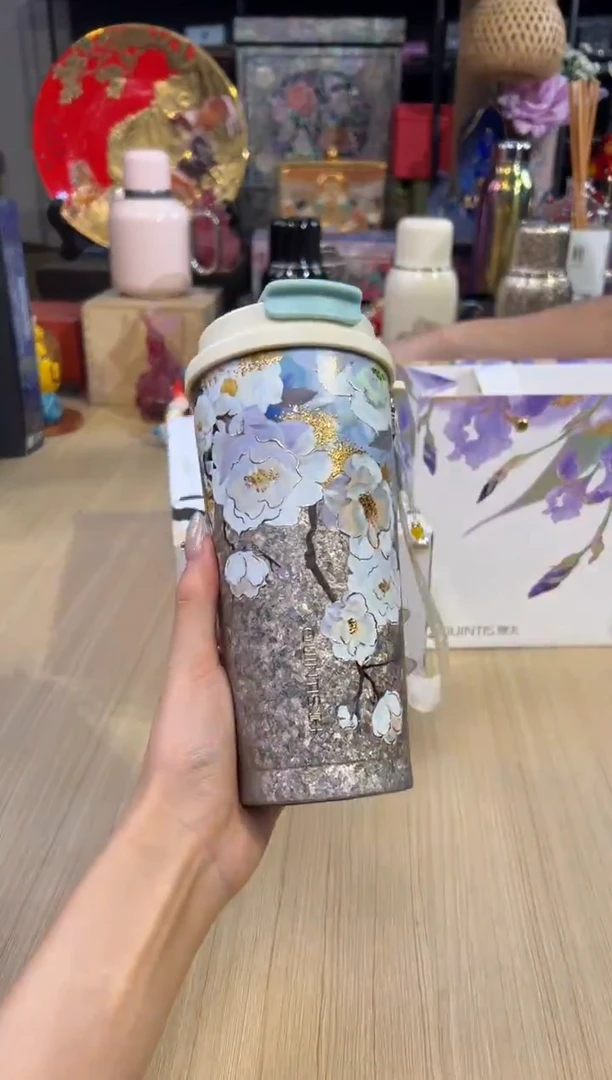 98泉太纯钛咖啡杯480ml-山茶栖雪