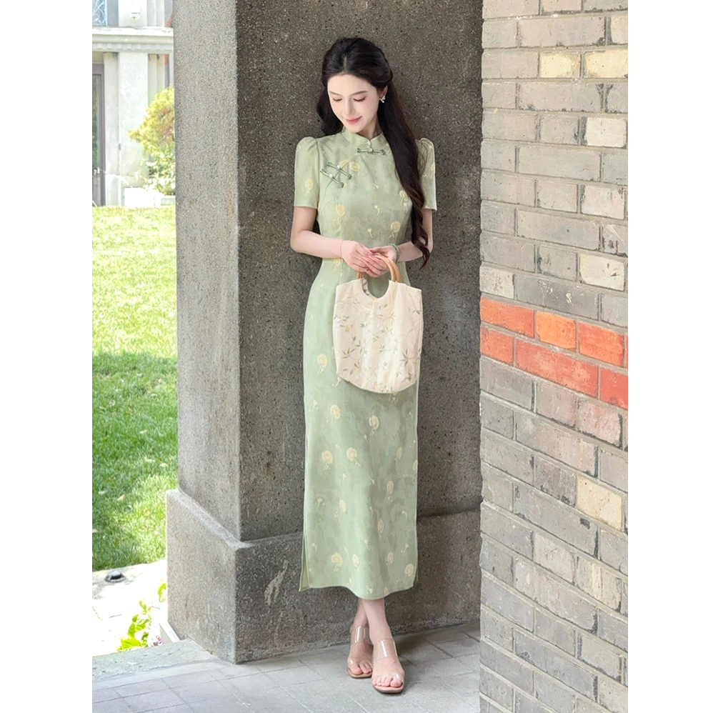LILI李李家【一梦江南】国风新中式旗袍夏季温婉旗袍连衣裙XMZH7125