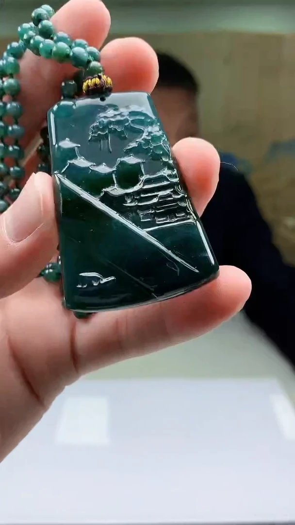 【闪购商品】定制翡翠未镶嵌4969bb-毛货挂件92赠珠链