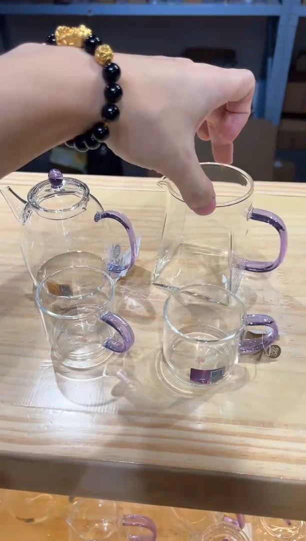 禾器-宴臣壶-浅紫色+瀚然浅紫+清禾杯浅紫2只