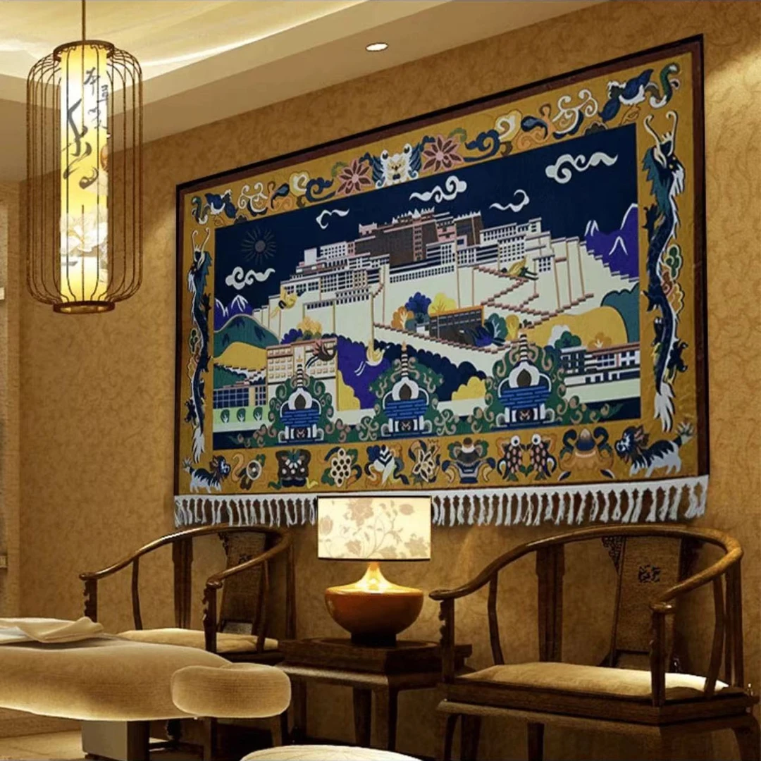 【西藏包邮】1米*1.8米厘米民族风装饰背景布藏式挂布布达拉宫1