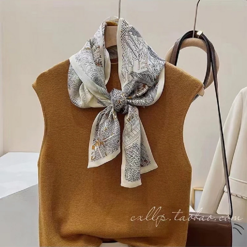 达芬奇密码春季2025新款真丝100%桑蚕丝绑发带小长条飘带秘密花园