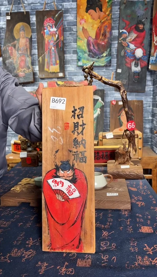 风化老门板丙烯画