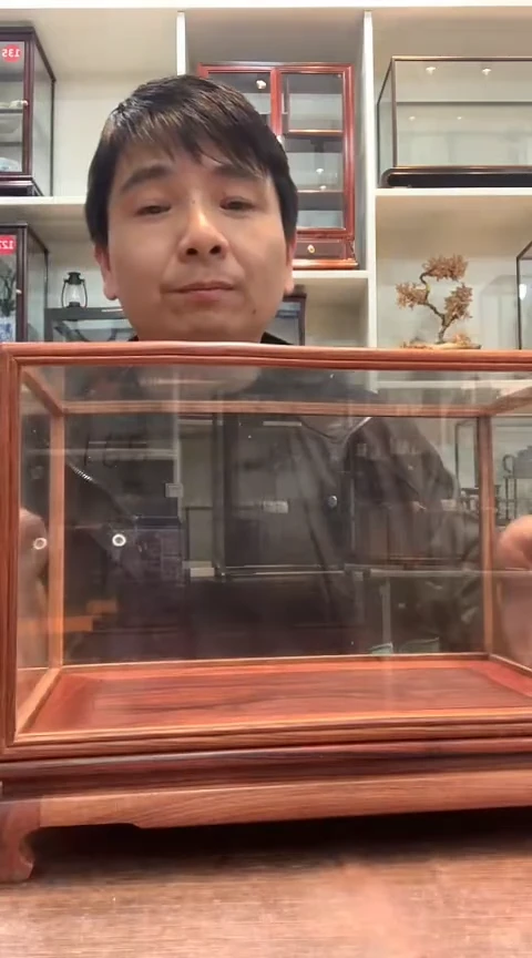 红酸枝木类30*18*18玻璃罩168