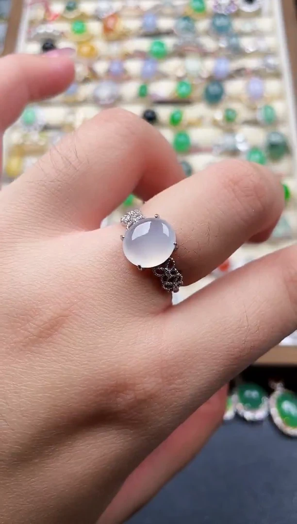 银S925镶嵌戒指翡翠93