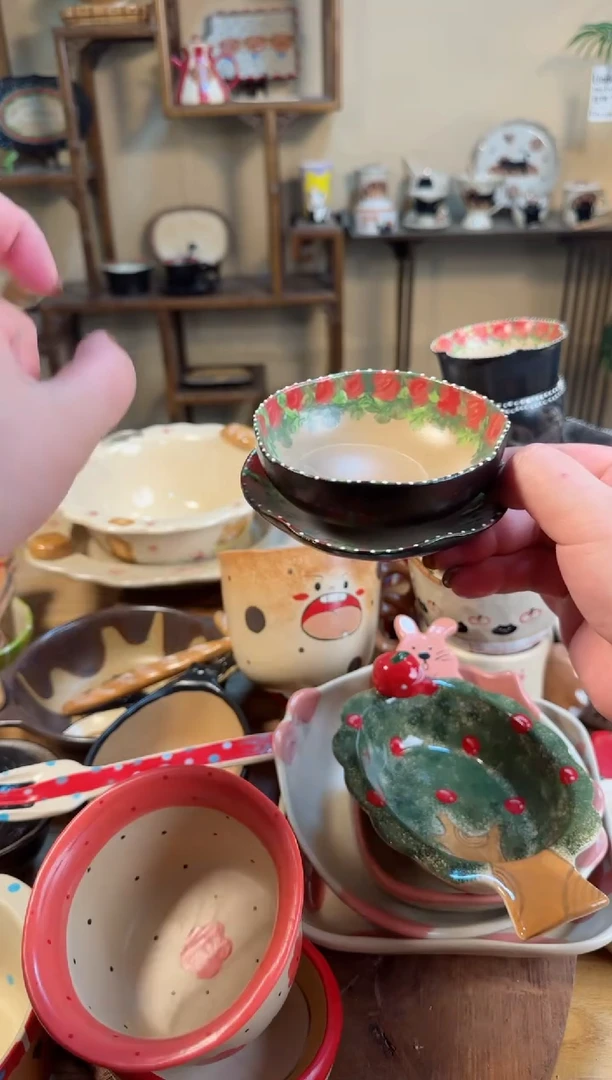 【闪购商品】黑色玫瑰2件套高温瓷器