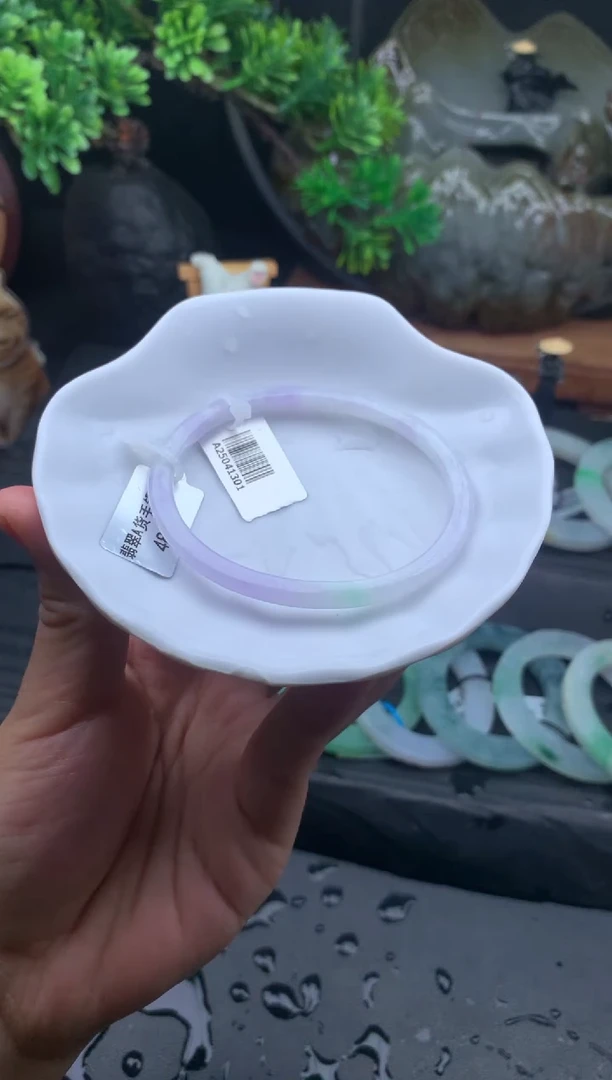 未镶嵌手镯定制翡翠56-57圈贵妃-5