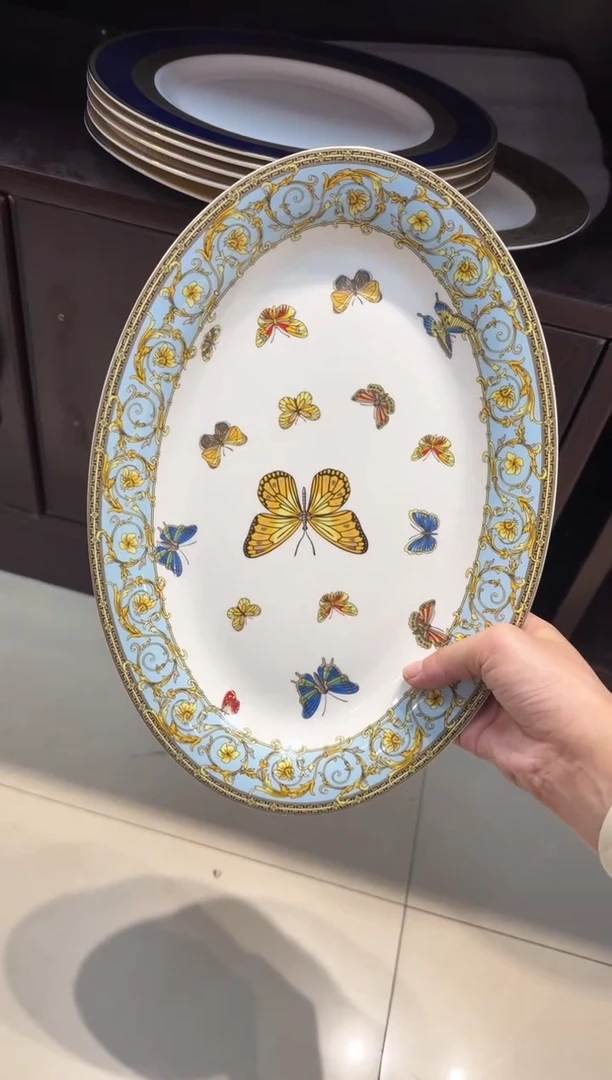 瓷片12英寸鱼盘 微瑕 1个