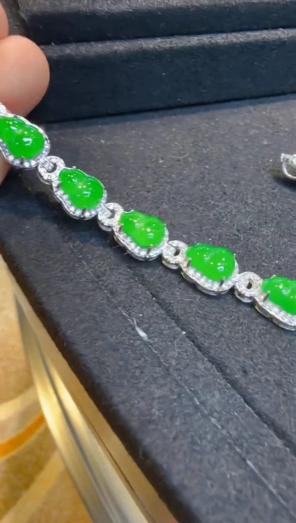 银S925镶嵌手链翡翠多样性团购发一件