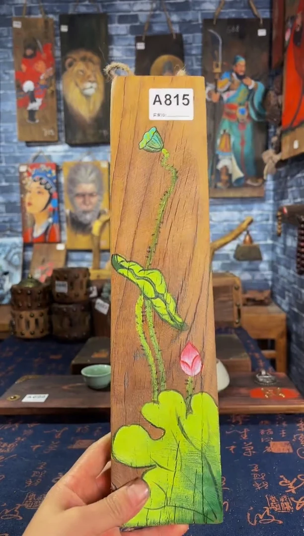 风化老门板丙烯画