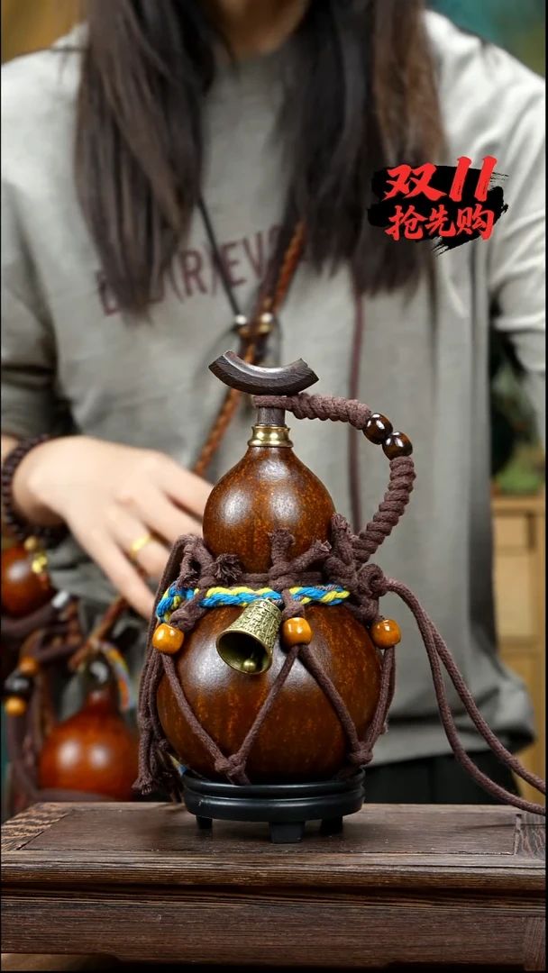 YN073复古网兜款天然酒葫芦