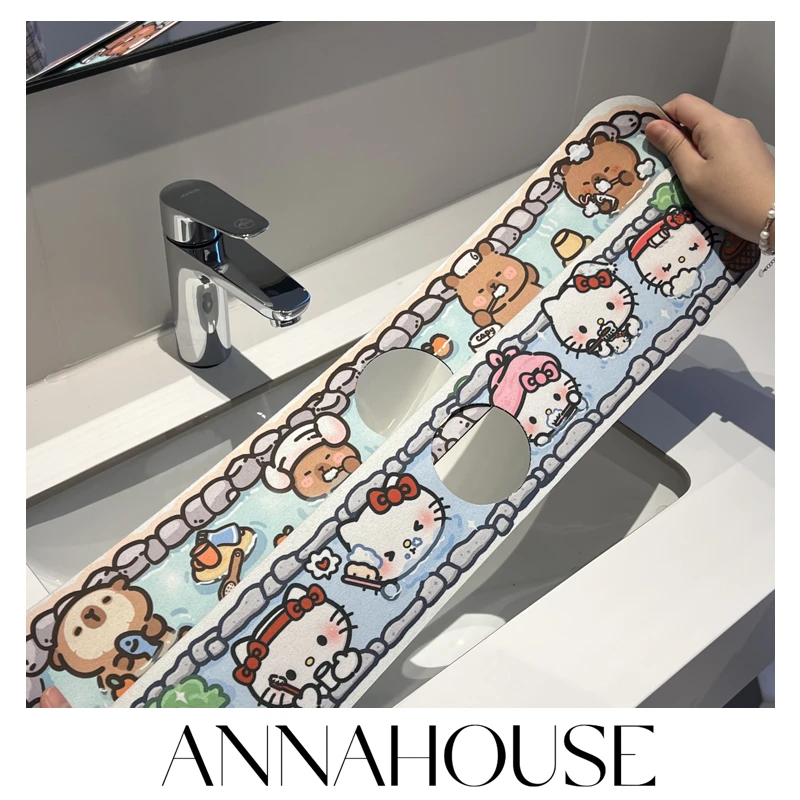 ANNAHOUSE卡通可爱新款防溅硅藻垫卫生间洗手台垫厨房水池吸水DS