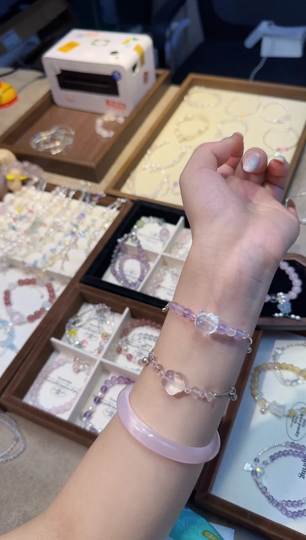 银S925镶嵌手链水晶紫水晶+kt