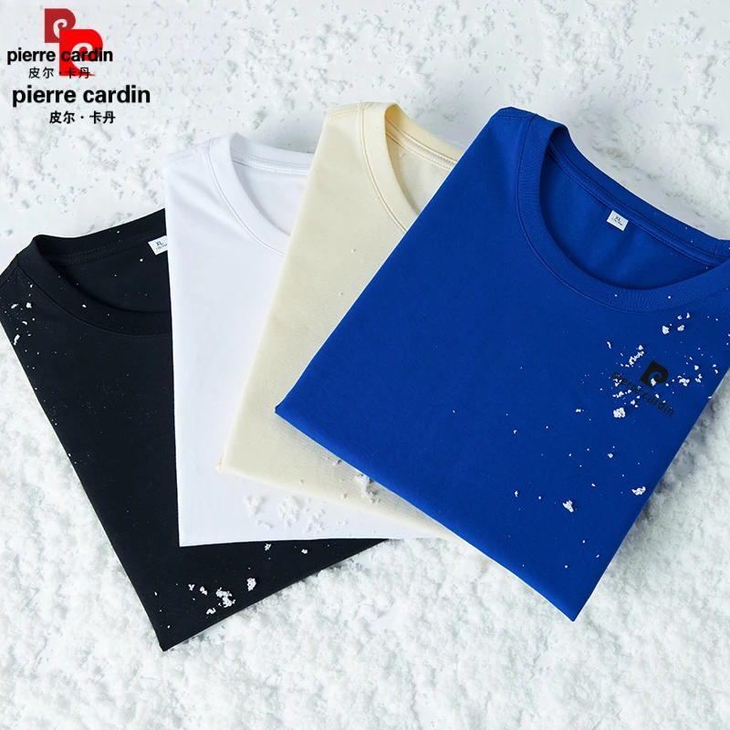 皮尔卡丹夏季新款圆领短袖情侣款美式潮流T恤休闲宽松半袖上衣