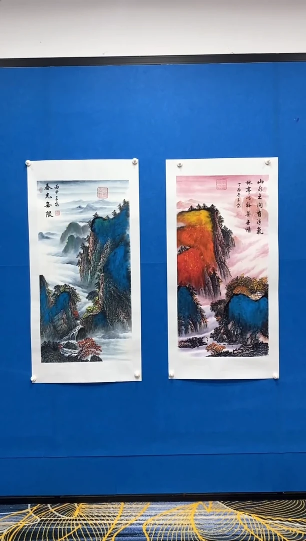 【闪购商品】国画张巨富  泼墨山水一套二张