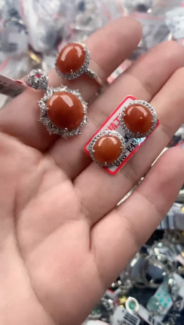 银S925镶嵌戒指翡翠444   4