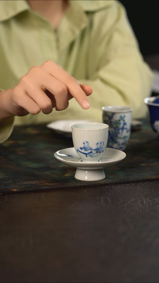 杯聚澜堂童子摘果子一杯一碟