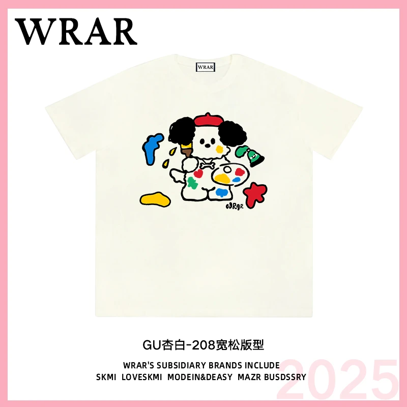 【彩漆小狗】新品潮流夏季透气宽松T恤休闲情侣春夏个性印花