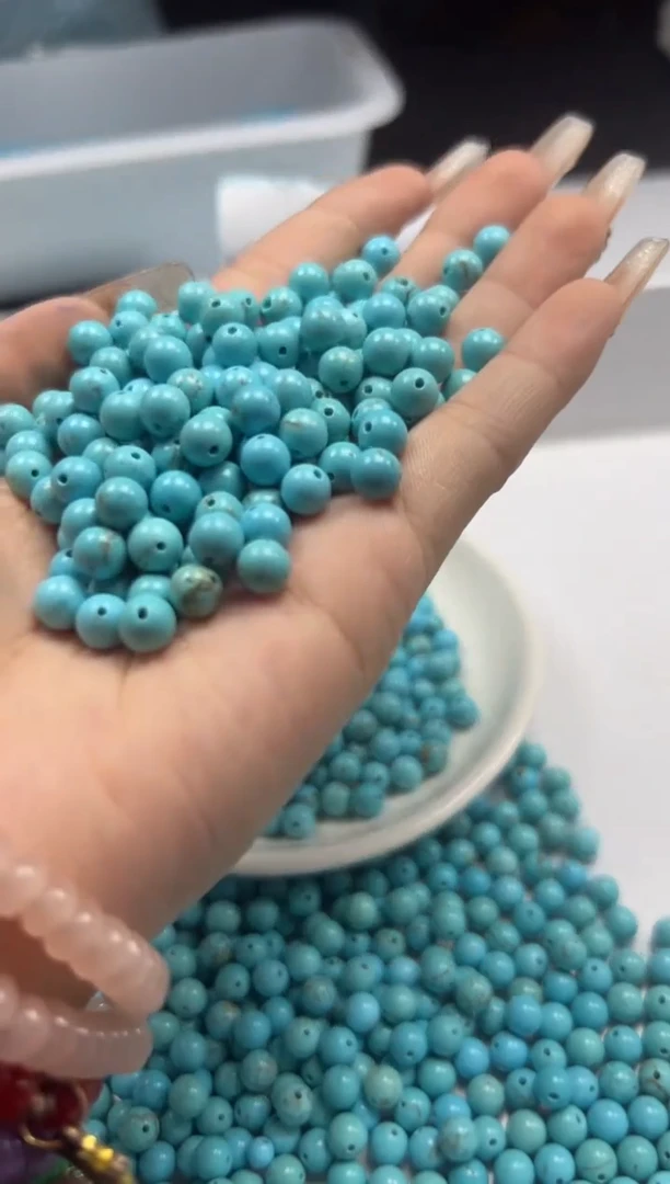 玛瑙/玉髓颈饰未镶嵌w399蓝*松6mm*30颗