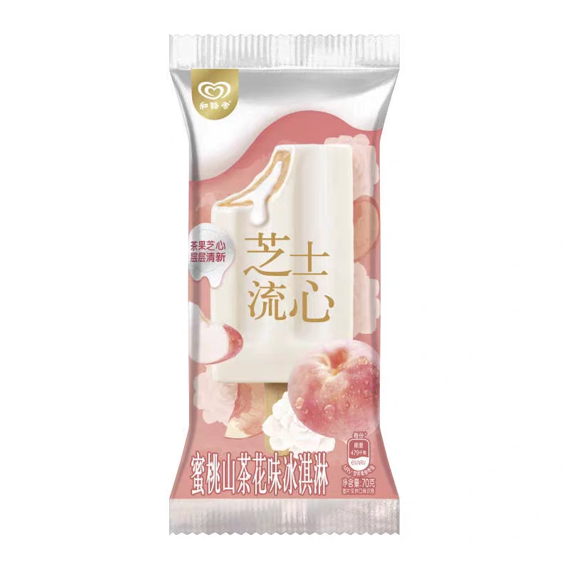 和路雪芝士流心蜜桃山茶花口味冰淇淋雪糕同城送