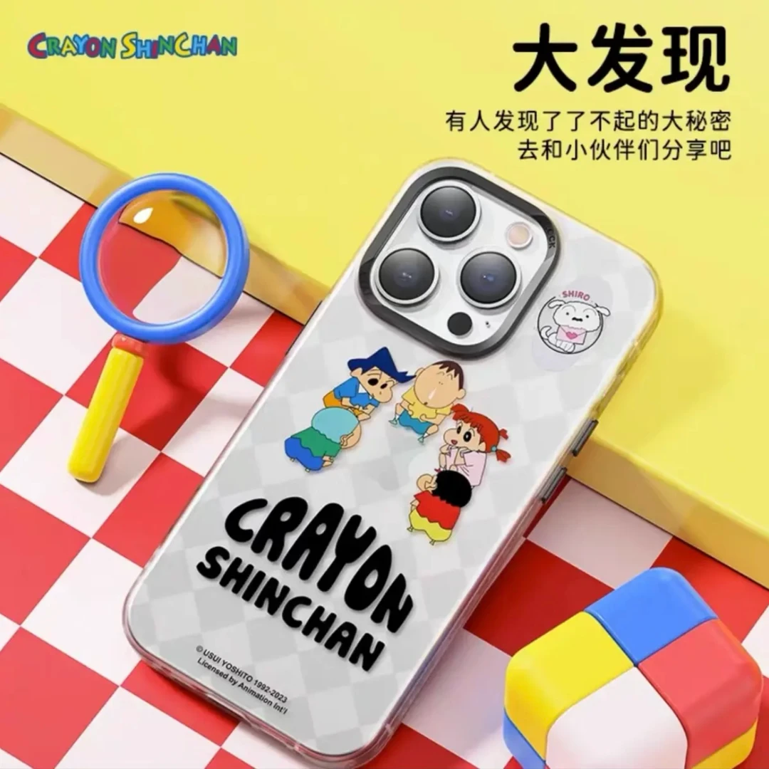 rock洛克适用于iphone15promax磨砂蜡笔小新保护壳