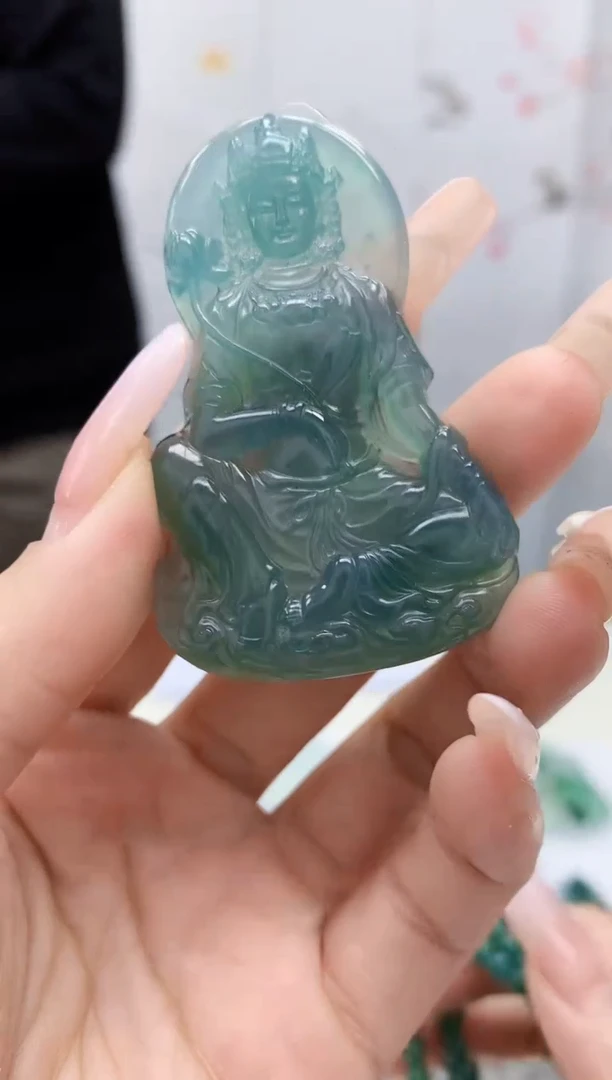 【闪购商品】定制翡翠未镶嵌5145lr-毛货挂件送珠链131