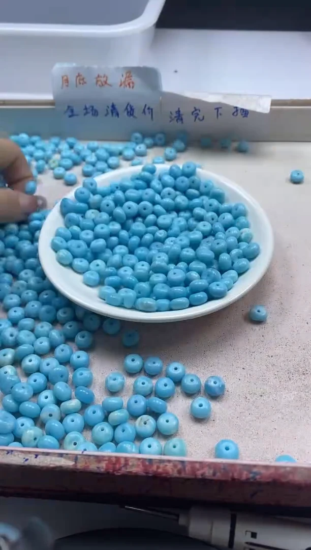 【闪购商品】玛瑙/玉髓颈饰未镶嵌w2508海*纹石算盘8*4mm*30颗