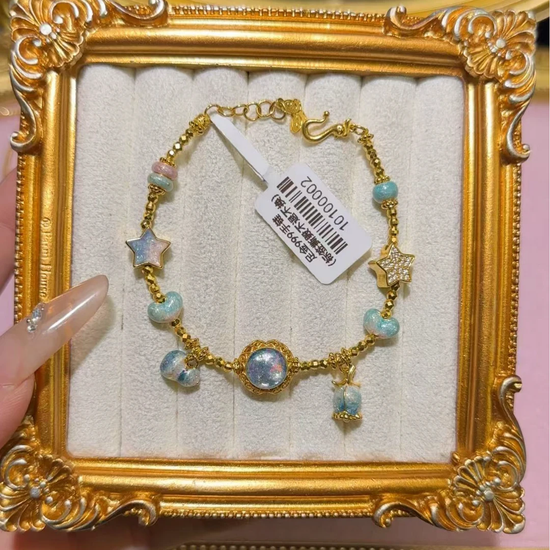 足金999珐琅彩巴洛克葫芦手链 10100002
