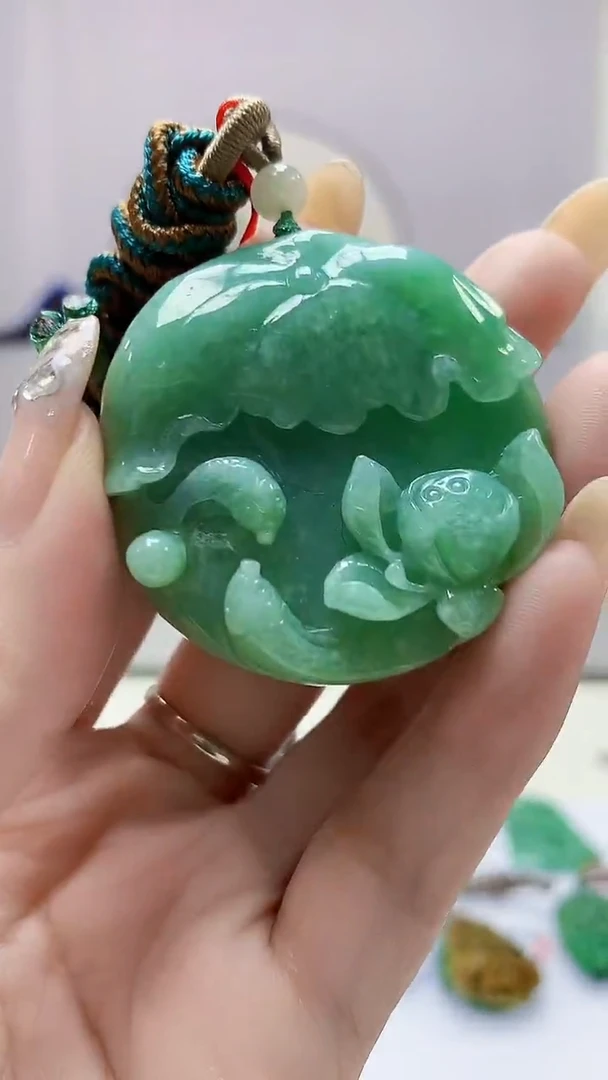 定制翡翠未镶嵌4852DD-毛货挂件40