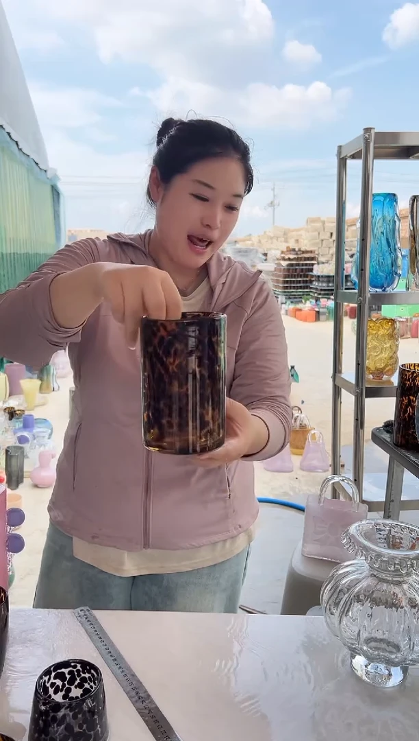 插花现代客厅摆件玻璃花瓶