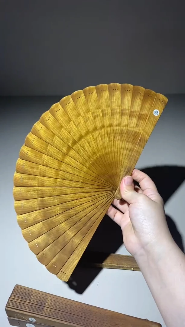 金丝楠如**见18cm金丝楠木小叶桢楠扇185