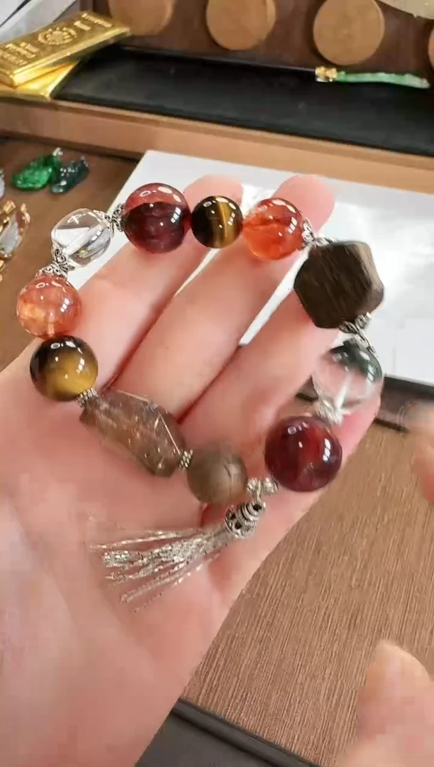 水晶手串银S925镶嵌手串